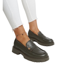 Sötétzöld Eco bőr mokaszinok Mladenka Sötétzöld Eco bőr mokaszinok Mladenka