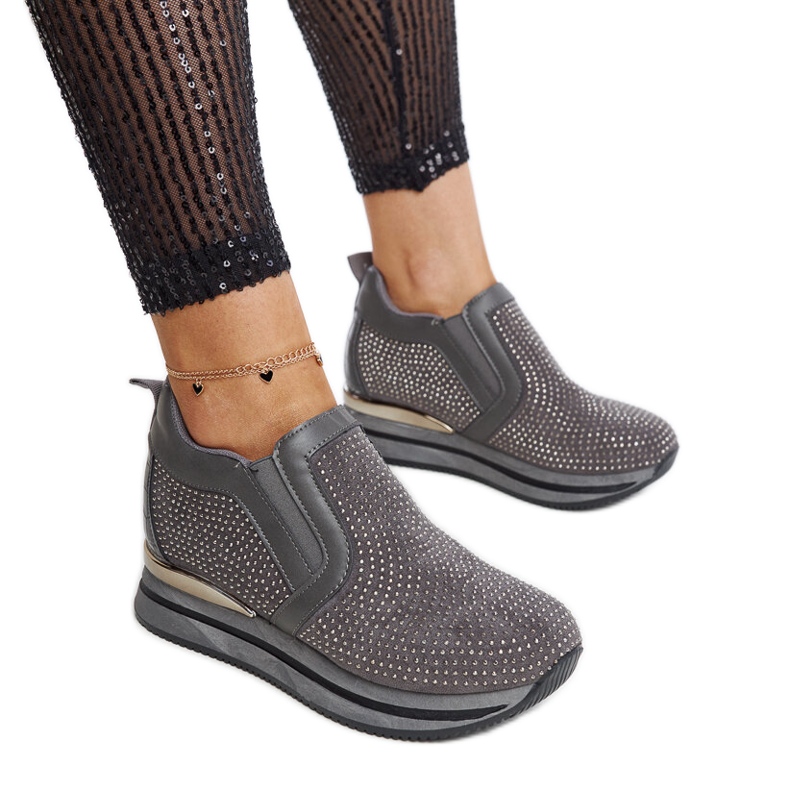 Sötétszürke Cadelaria wedge tornacipő