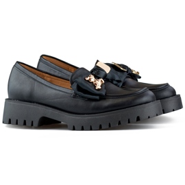 Fekete naplopók masnival, mokaszinok mackóval Fekete naplopók masnival, mokaszinok mackóval