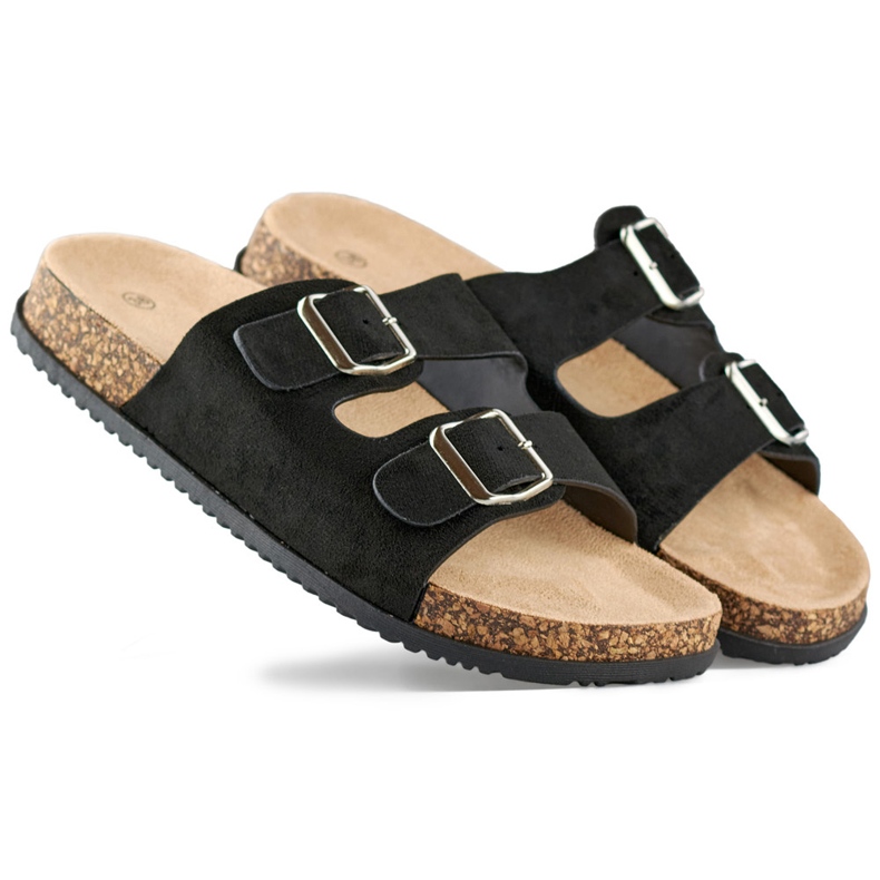 Fekete női flip-flop két csattal