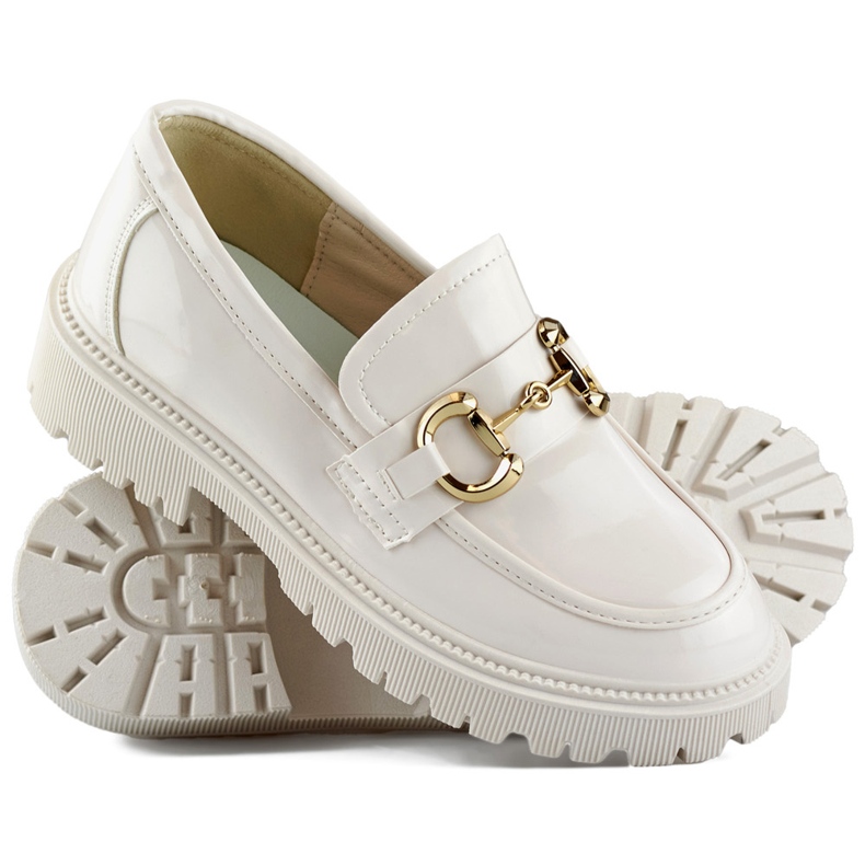 Patent bézs színű női naplopók