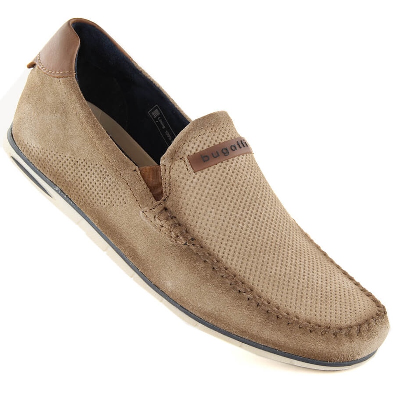 Bőr velúr cipő férfi kényelmes mokaszin bézs Bugatti NN153433 Bőr velúr cipő férfi kényelmes mokaszin bézs Bugatti NN153433