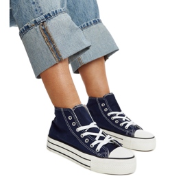 Sötétkék magasszárú tornacipő vastag talppal a Bagytól Sötétkék magasszárú tornacipő vastag talppal a Bagytól