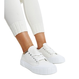 Eduard fehér szövet tornacipője