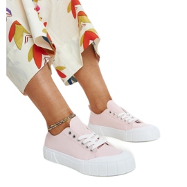 Eduard rózsaszín szövet tornacipője