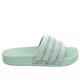 Lynne Green strasszos csúszdák zöld Lynne Green strasszos csúszdák zöld