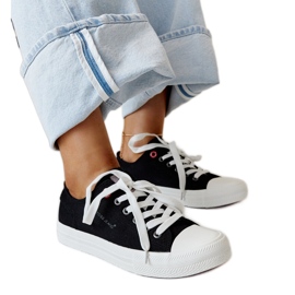 Fekete szövet női Cross Jeans tornacipő