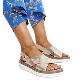 Ithar arany bőr platformszandál aranysárga Ithar arany bőr platformszandál aranysárga