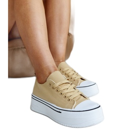 Sötétbézs színű tornacipő vastag Bahira talppal Sötétbézs színű tornacipő vastag Bahira talppal