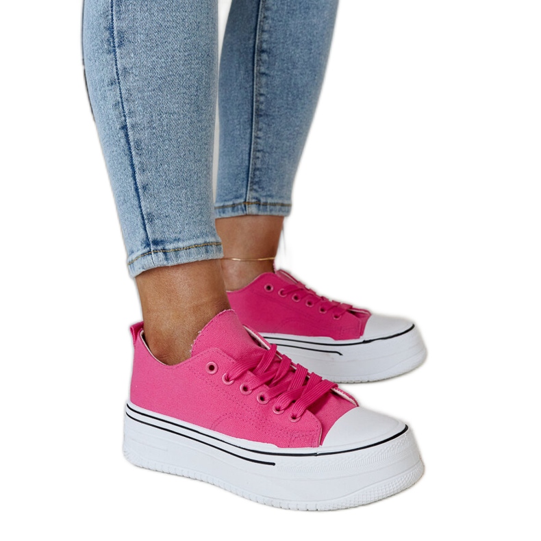 Sötét rózsaszín tornacipő vastag Bahira talppal