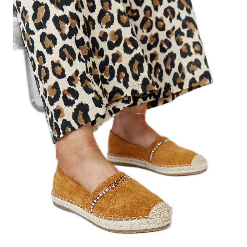 Barna espadrillák Abia strasszokkal