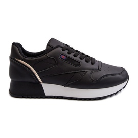 Merida fekete fűzős platformú bőr sportcipő