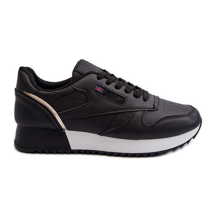 Merida fekete fűzős platformú bőr sportcipő