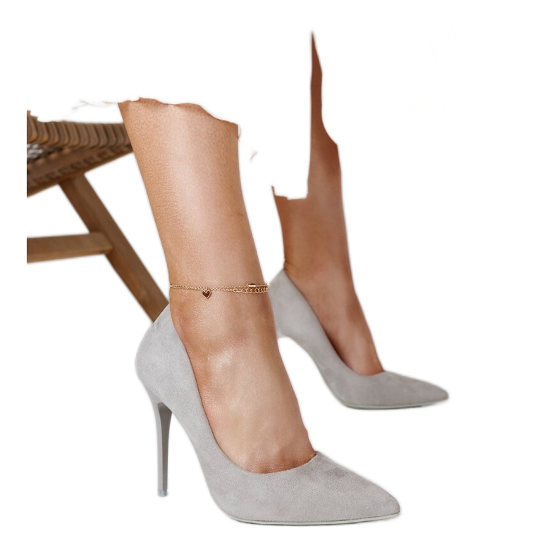 Szürke magassarkú, bőr betéttel Amedie Szürke magassarkú, bőr betéttel Amedie