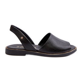 Zazoo Fekete Lemar Alivia Bőr Slip-On szandál