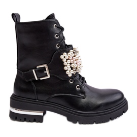 Szigetelt női munkás bokacsizma fekete Venizi díszítéssel