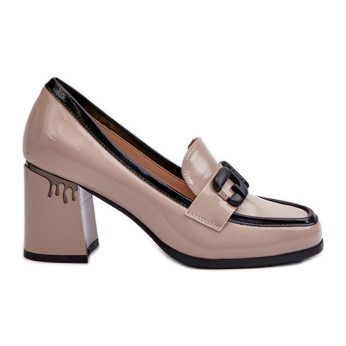 S.Barski Női szivattyúk magassarkún Patent bézs D&amp;A MR38-973