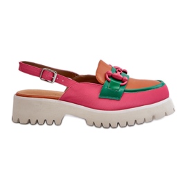 S.Barski Női lapos sarkú szandál díszítéssel, narancssárga D&amp;A MR38-656