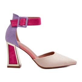 Velúr pumpák egy magas sarkú többszínű Lodho-n sokszínű