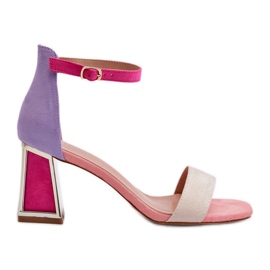Velúr szandál magas sarkon, Pink Pholia sokszínű