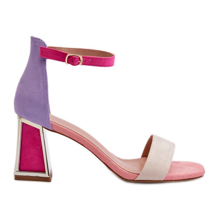 Velúr szandál magas sarkon, Pink Pholia sokszínű