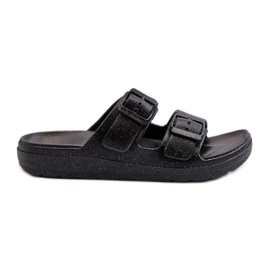 Csillogó női papucs, fekete Brianella