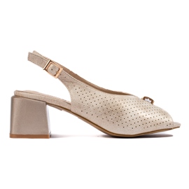 Goodin Elegáns arany magas sarkú szandál aranysárga