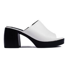 Goodin Fehér női magas sarkú papucs