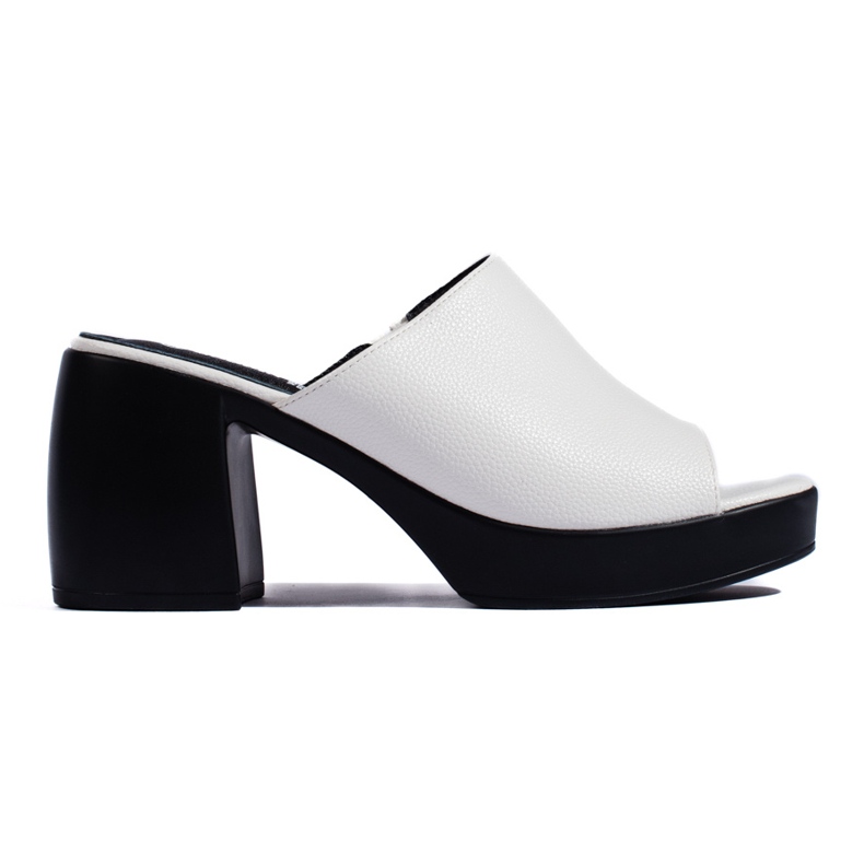 Goodin Fehér női magas sarkú papucs