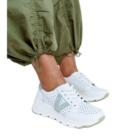 Vinceza fehér bőr áttört tornacipő Vinceza fehér bőr áttört tornacipő
