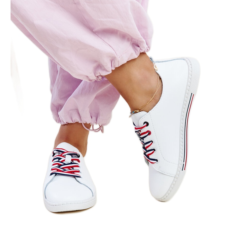 Vinceza fehér bőr tornacipő