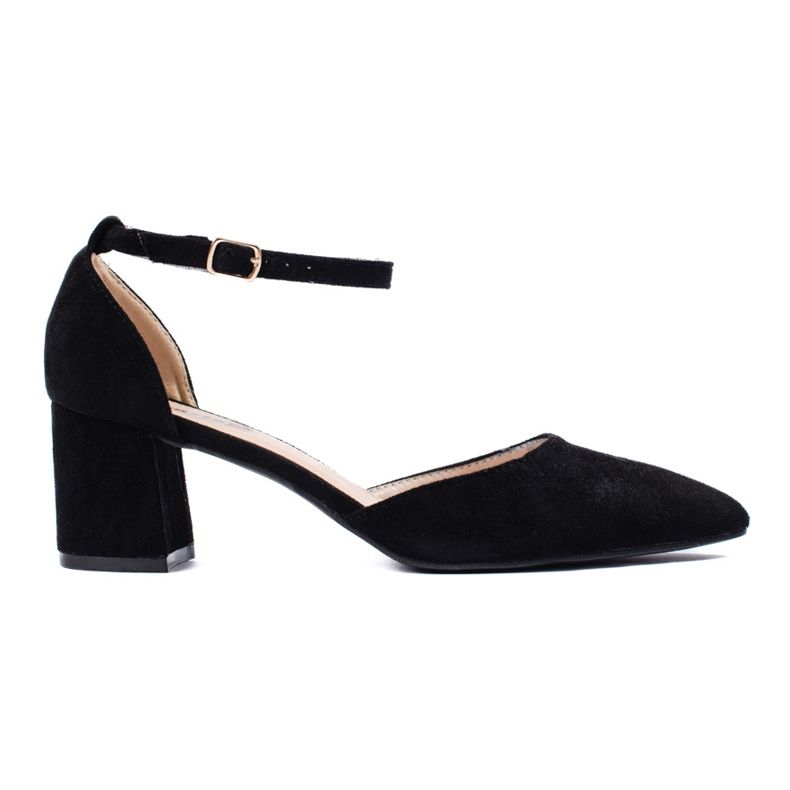 Női fekete velúr pumpák