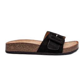 Női flip-flop csattal Eco Suede Black Laeltia fekete