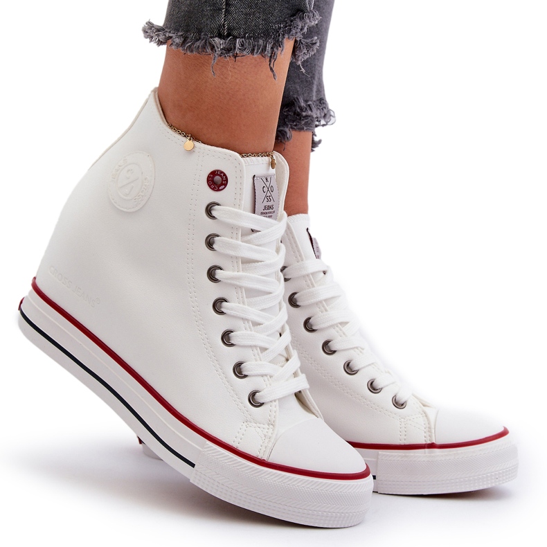 Női Wedge Sneakers Cross Jeans NN2R4004 fehér
