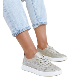 Arany színű Whitley öko bőr tornacipő aranysárga