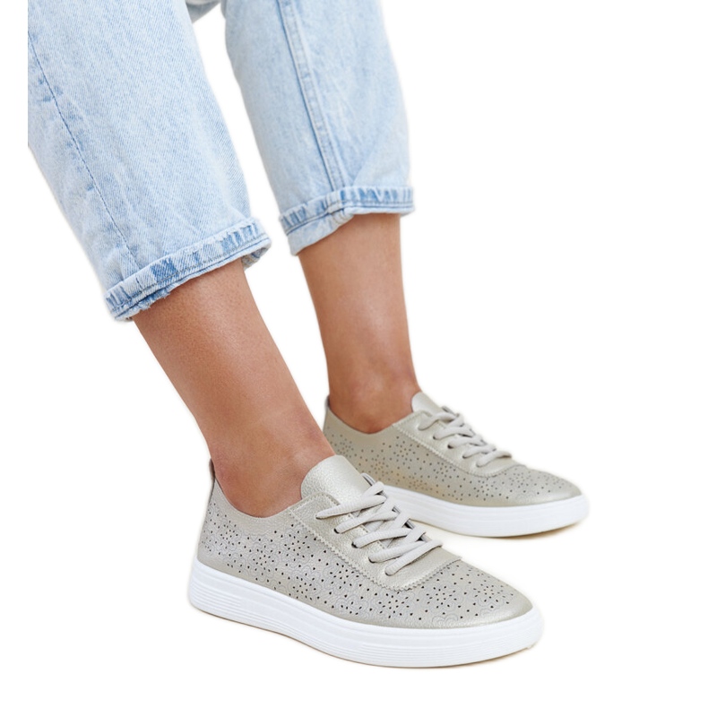 Arany színű Whitley öko bőr tornacipő aranysárga