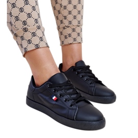 Fekete Gioya öko bőr tornacipő