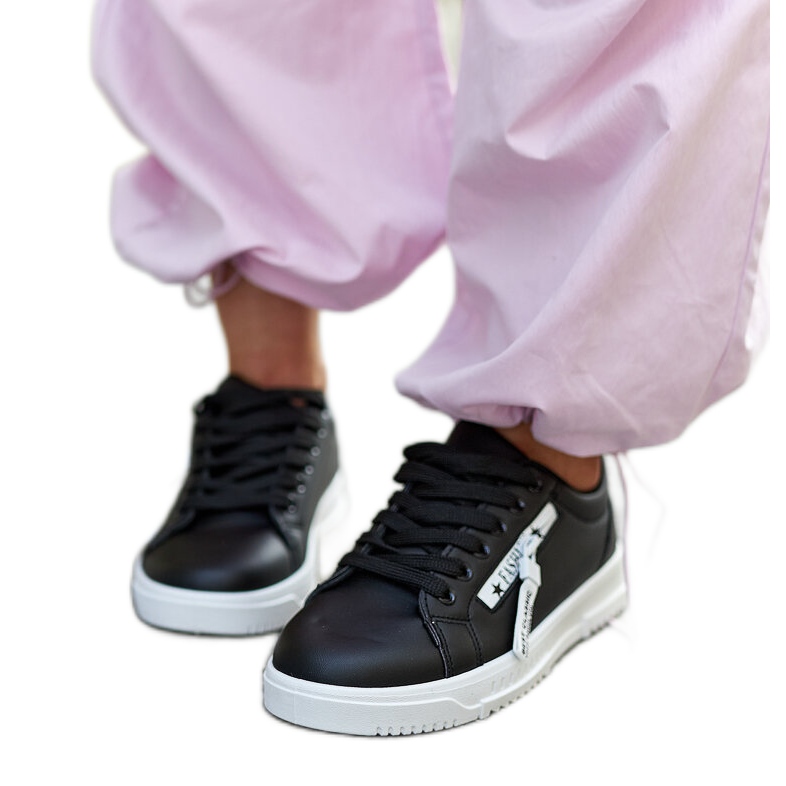 Fekete Brecht öko bőr tornacipő