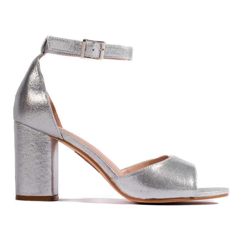 Női ezüst magas sarkú szandál