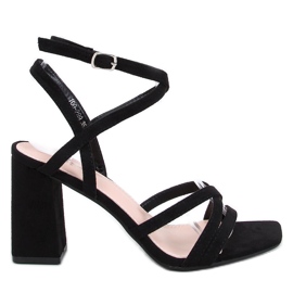 Divoi fekete magas sarkú szandál