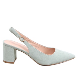 Soheil Green nyitott sarkú pumpák zöld