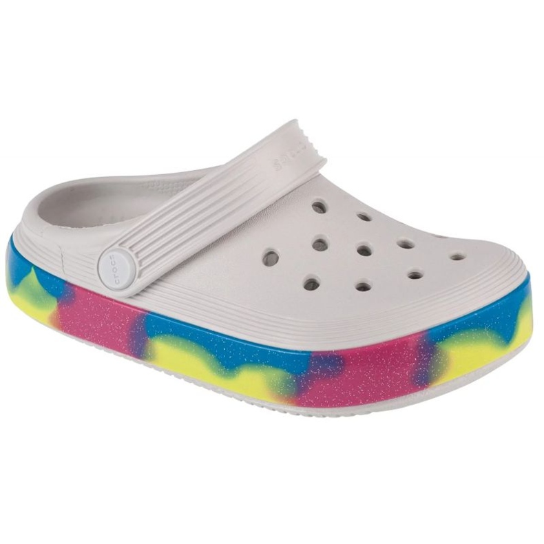 Crocs Off Court Glitter Band Kids Clog 209714-1FS papucs fehér