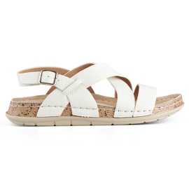 Fehér női szandál bőr talpbetéttel