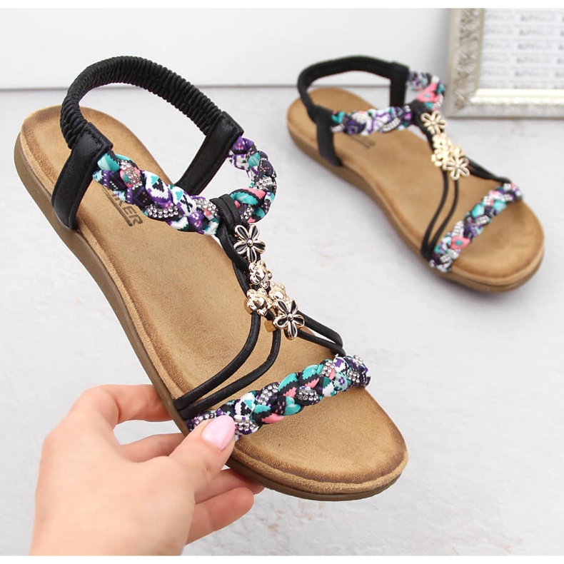 Kényelmes női bebújós szandál, fekete Artiker 54C1331