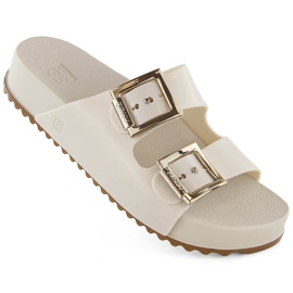 Kényelmes női papucs, illatosított, rugalmas gumi Ekri Zaxy NN285058 bézs Kényelmes női papucs, illatosított, rugalmas gumi Ekri Zaxy NN285058 bézs