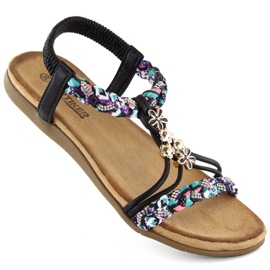 Artiker W HBH76B kényelmes felbújós szandál, fekete