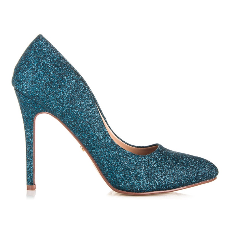 Ideal Shoes Glitter pumpák egy tűn kék