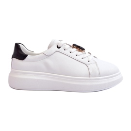 Vinceza Női bőr tornacipő mackóval, fehér Mirven Vinceza Női bőr tornacipő mackóval, fehér Mirven