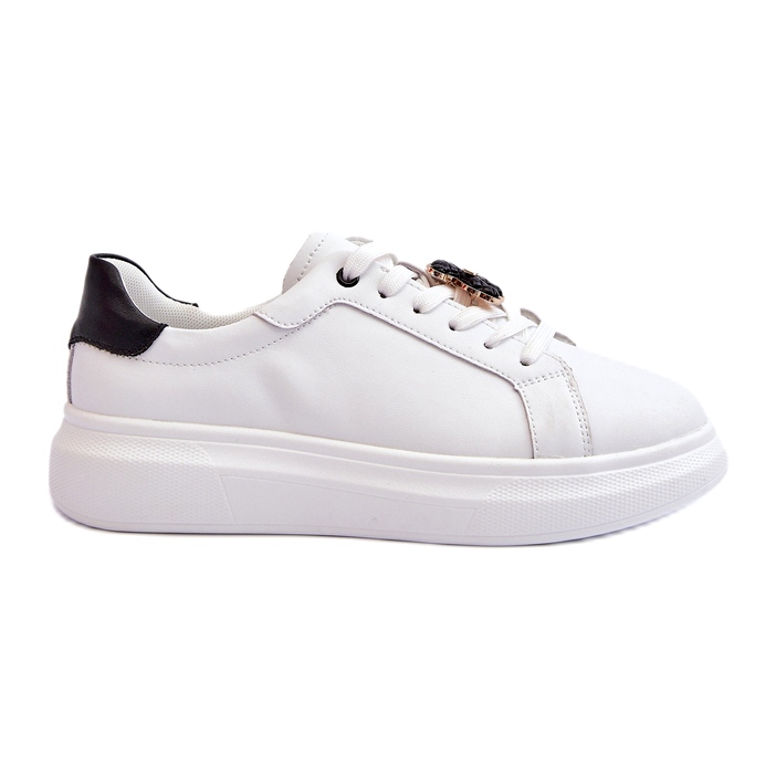 Vinceza Női bőr tornacipő mackóval, fehér Mirven