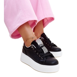 Fekete-ezüst tornacipő Maurizia strasszokkal Fekete-ezüst tornacipő Maurizia strasszokkal